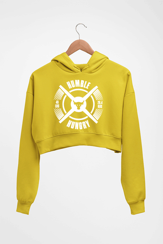 Humble Hungry Gym Crop HOODIE FOR WOMEN-Mustard Yellow-Ektarfa.online