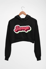 Load image into Gallery viewer, Savage Crop HOODIE FOR WOMEN-Black-Ektarfa.online
