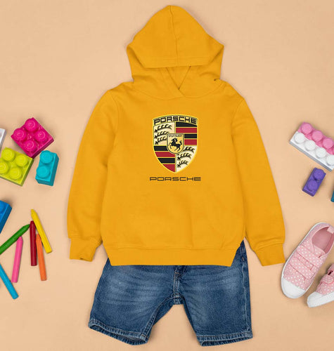 Porsche Logo Kids Hoodie for Boy/Girl-0-1 Year(22 Inches)-Mustard Yellow-Ektarfa.online