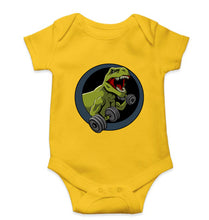Load image into Gallery viewer, Angry T-Rex Gym Kids Romper For Baby Boy/Girl-0-5 Months(18 Inches)-Yellow-Ektarfa.online

