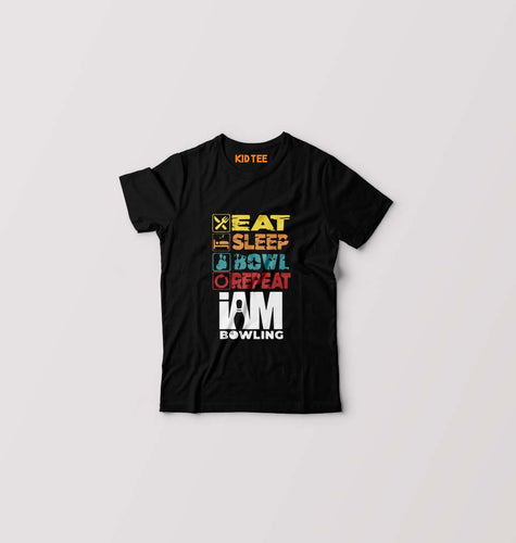 Bowling Kids T-Shirt for Boy/Girl-Black-Ektarfa.online