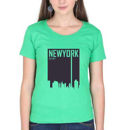 New York T-Shirt for Women-Flag Green-Ektarfa.online