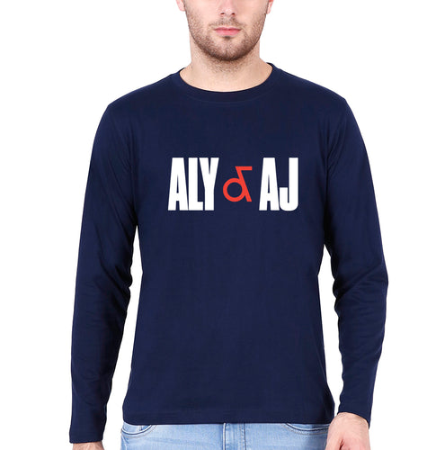 Aly & AJ Full Sleeves T-Shirt for Men-Navy Blue-Ektarfa.online