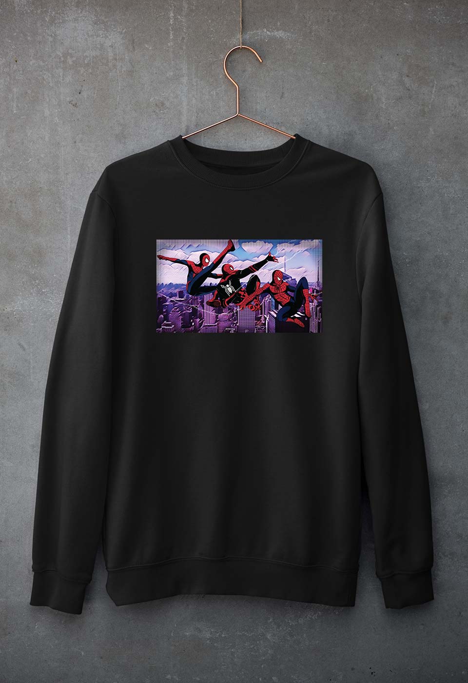Spiderman Superhero Unisex Sweatshirt for Men/Women-S(40 Inches)-Black-Ektarfa.online