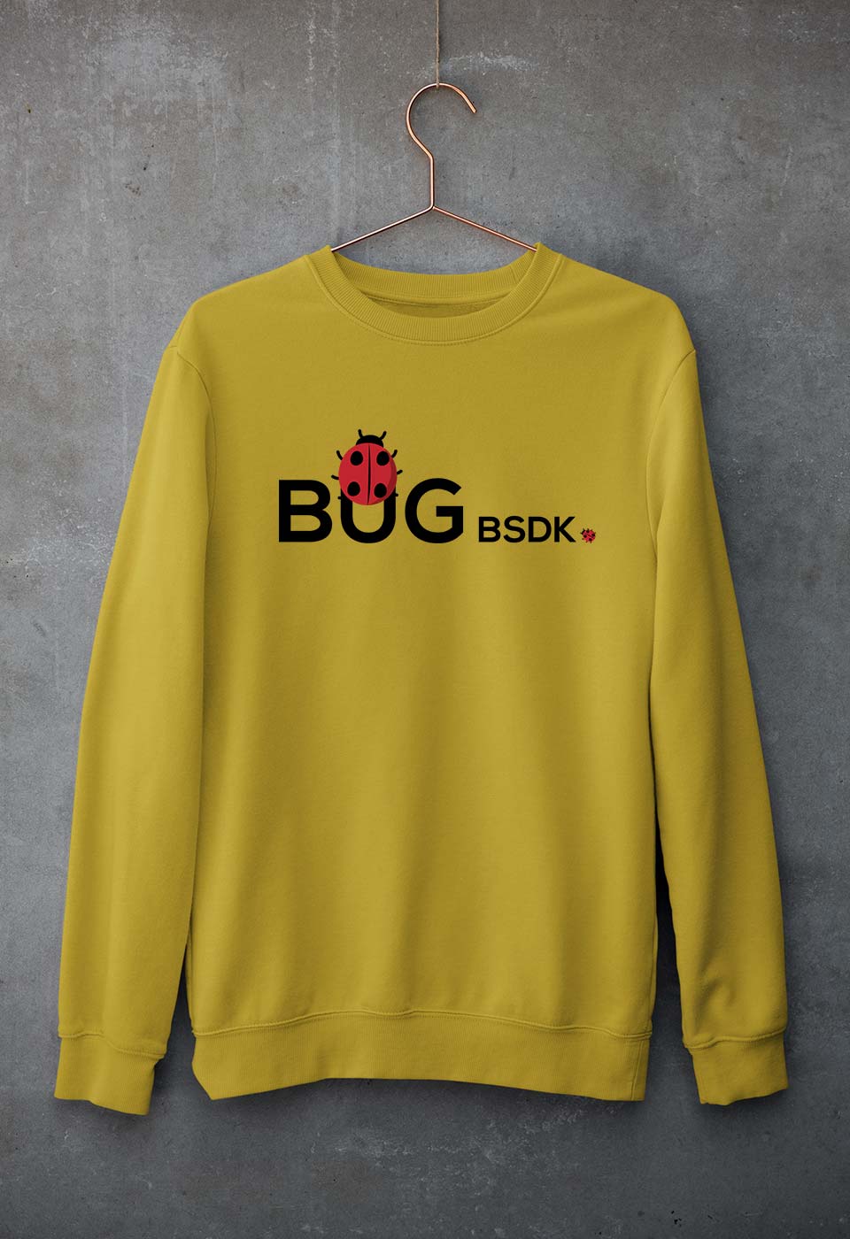 Bug Bsdk Unisex Sweatshirt for Men/Women-S(40 Inches)-Mustard Yellow-Ektarfa.online