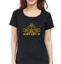 Load image into Gallery viewer, Gym Lift T-Shirt for Women-XS(32 Inches)-Black-Ektarfa.online
