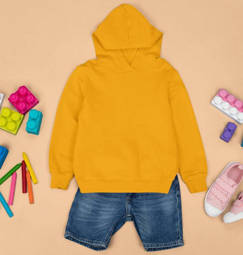 Kids Plain Mustard Yellow Hoodie For Boy/Girl-ektarfa.com