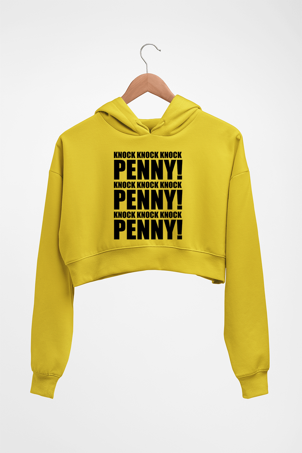 the big bang theory Penny Crop HOODIE FOR WOMEN-Mustard Yellow-Ektarfa.online