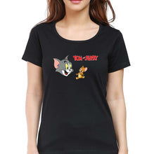Load image into Gallery viewer, Tom and Jerry T-Shirt for Women-XS(32 Inches)-Black-Ektarfa.online
