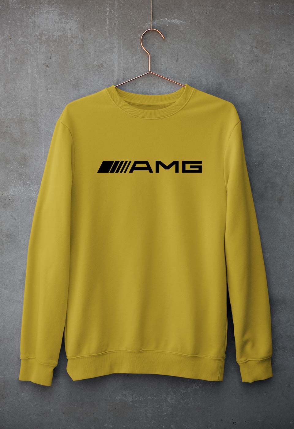 AMG Unisex Sweatshirt for Men/Women-Mustard Yellow-Ektarfa.online