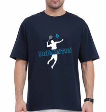 Load image into Gallery viewer, Badminton Oversized T-Shirt for Men-Navy Blue-Ektarfa.online
