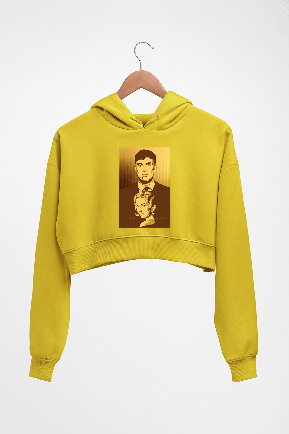 Peaky Blinders Crop HOODIE FOR WOMEN-Mustard Yellow-Ektarfa.online