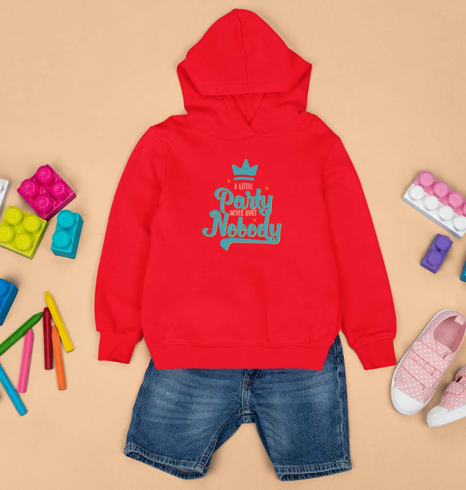 Party Kids Hoodie for Boy/Girl-0-1 Year(22 Inches)-Red-Ektarfa.online