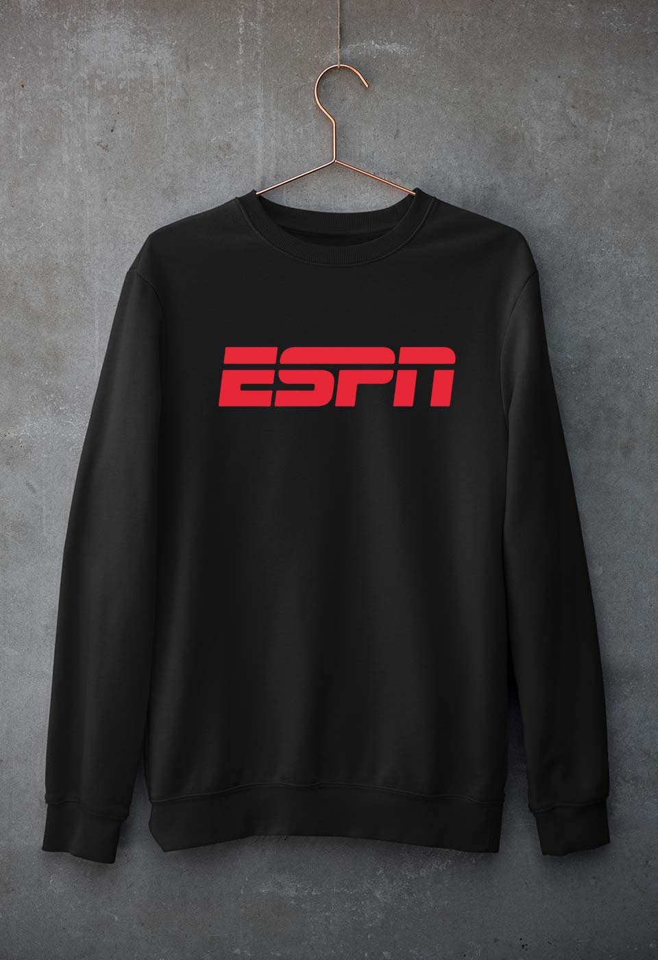 ESPN Unisex Sweatshirt for Men/Women-S(40 Inches)-Black-Ektarfa.online