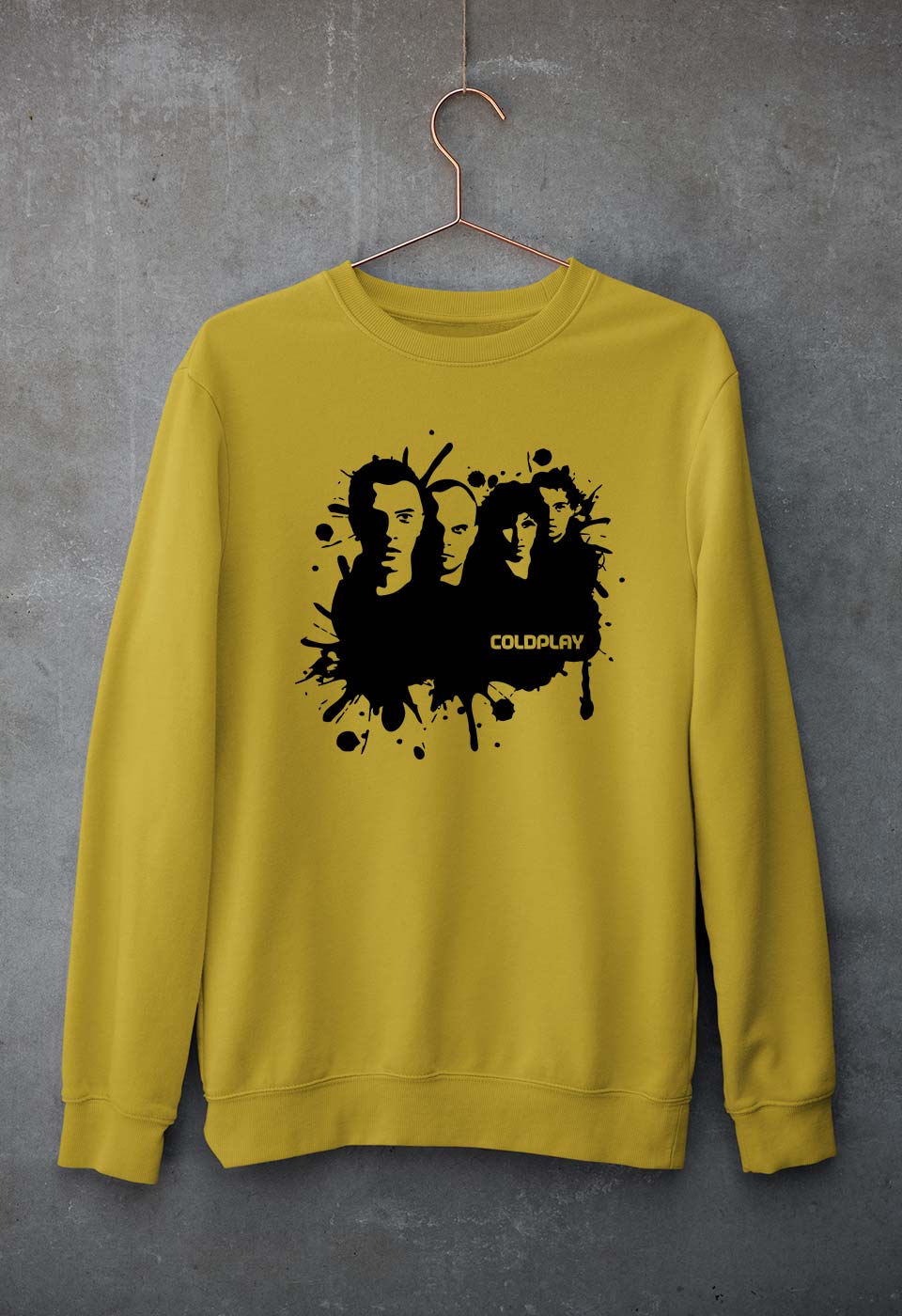 Coldplay Unisex Sweatshirt for Men/Women-Mustard Yellow-Ektarfa.online