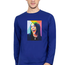 Load image into Gallery viewer, Billie Eilish Full Sleeves T-Shirt for Men-S(38 Inches)-Royal Blue-Ektarfa.online
