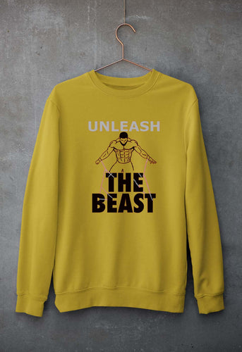 Gym Beast Unisex Sweatshirt for Men/Women-Mustard Yellow-Ektarfa.online