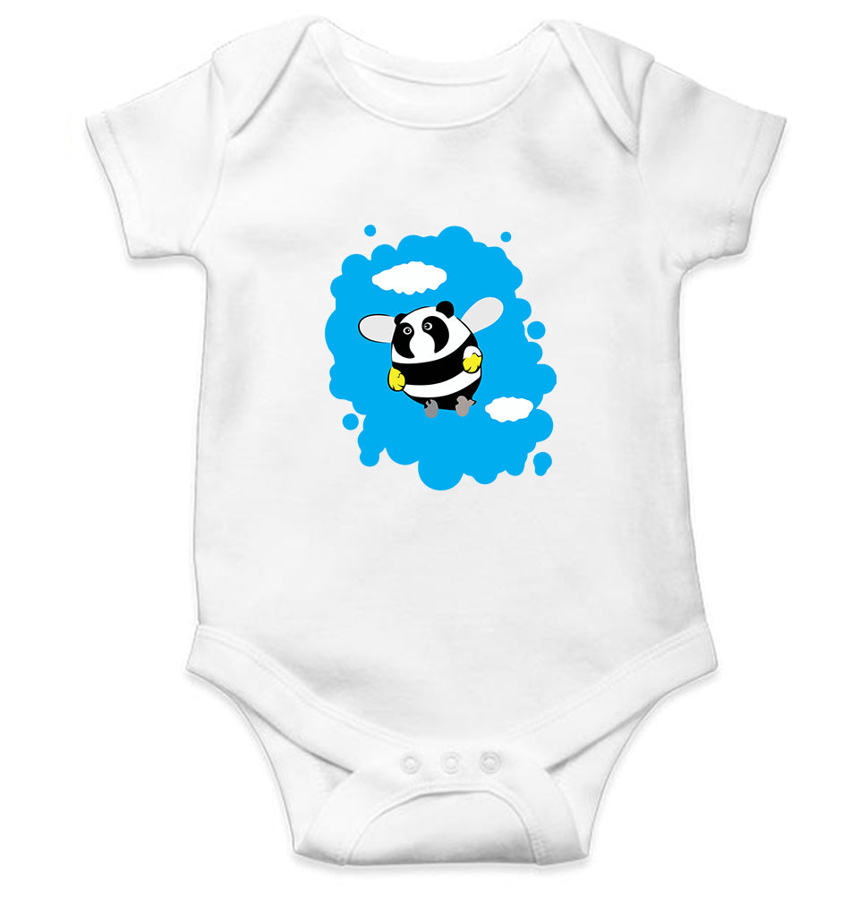 Panda Bee Wolf Kids Romper For Baby Boy/Girl-0-5 Months(18 Inches)-White-Ektarfa.online