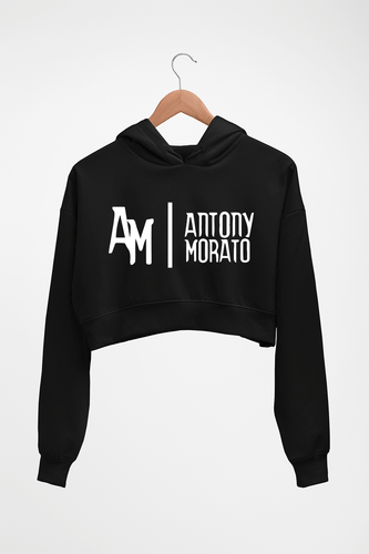 Antony Morato Crop HOODIE FOR WOMEN-Black-Ektarfa.online