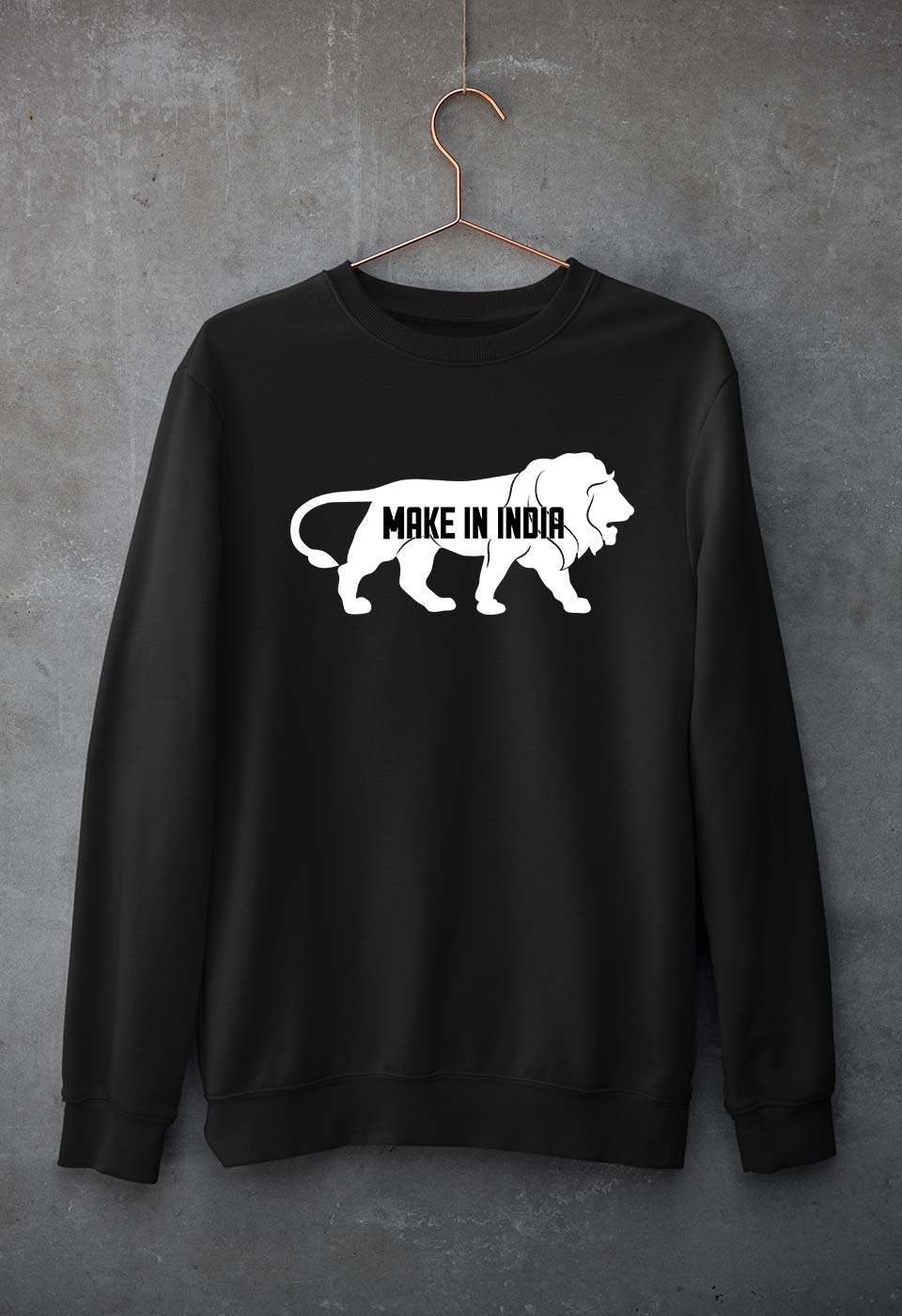Make in India Unisex Sweatshirt for Men/Women-Black-Ektarfa.online