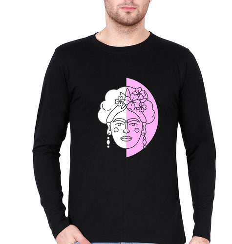 Frida Kahlo Full Sleeves T-Shirt for Men-Black-Ektarfa.online