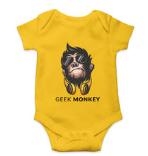 Load image into Gallery viewer, Geek Monkey Kids Romper For Baby Boy/Girl-0-5 Months(18 Inches)-Yellow-Ektarfa.online
