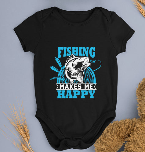 Fishing Kids Romper For Baby Boy/Girl-0-5 Months(18 Inches)-Black-Ektarfa.online