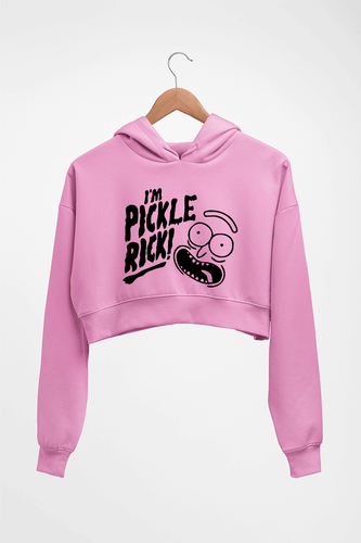 Rick and Morty Crop HOODIE FOR WOMEN-Light Baby Pink-Ektarfa.online