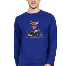 Load image into Gallery viewer, Triumph Motorcycles Full Sleeves T-Shirt for Men-S(38 Inches)-Royal Blue-Ektarfa.online
