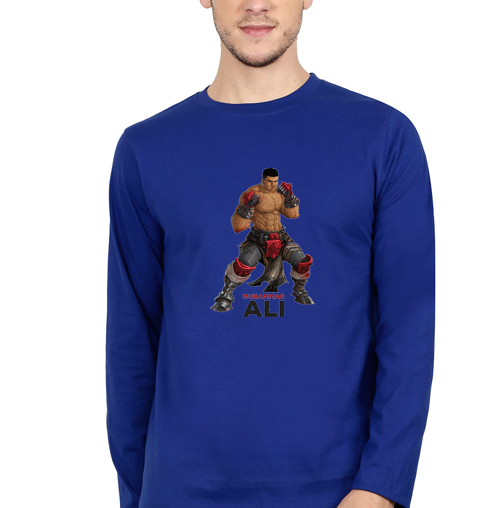 Muhammad Ali Full Sleeves T-Shirt for Men-Royal Blue-Ektarfa.online