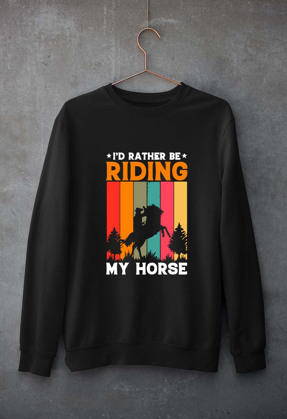 Horse Riding Unisex Sweatshirt for Men/Women-Black-Ektarfa.online