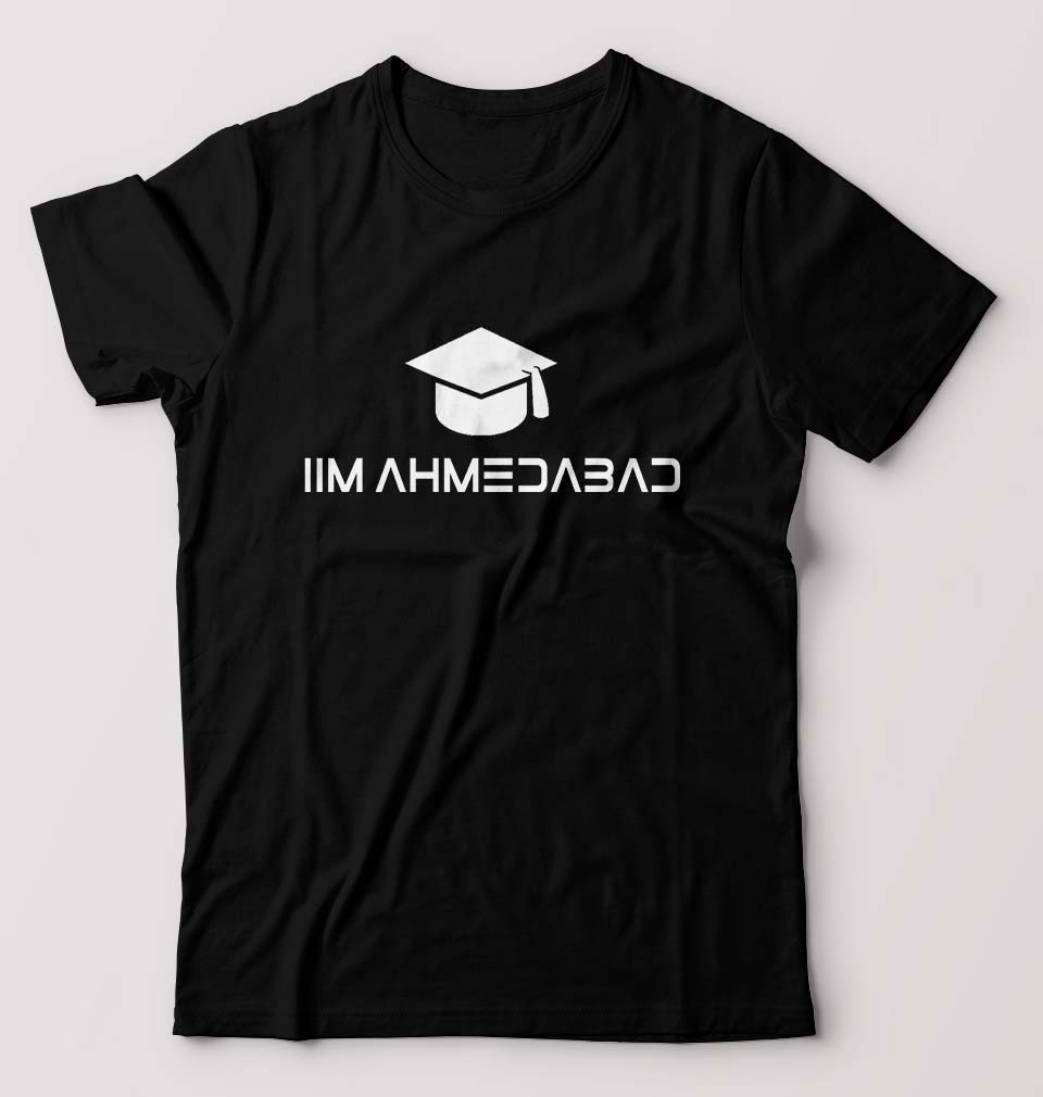 IIM A Ahmedabad T-Shirt for Men-S(38 Inches)-Black-Ektarfa.online