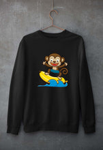 Load image into Gallery viewer, Monkey Banana Unisex Sweatshirt for Men/Women-S(40 Inches)-Black-Ektarfa.online
