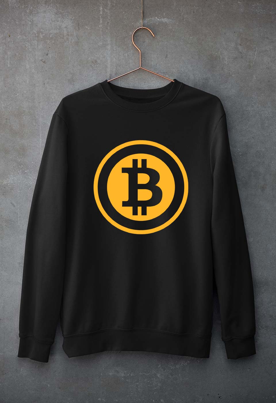 Cryptocurrency Bitcoin Unisex Sweatshirt for Men/Women-Black-Ektarfa.online