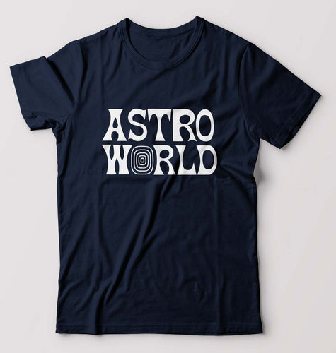 Astroworld Travis Scott T-Shirt for Men-S(38 Inches)-Navy Blue-Ektarfa.online