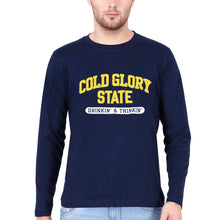 Load image into Gallery viewer, Varsity Cold Glory Full Sleeves T-Shirt for Men-Navy Blue-Ektarfa.online
