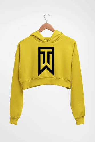 Tiger Woods Golf Crop HOODIE FOR WOMEN-Mustard Yellow-Ektarfa.online