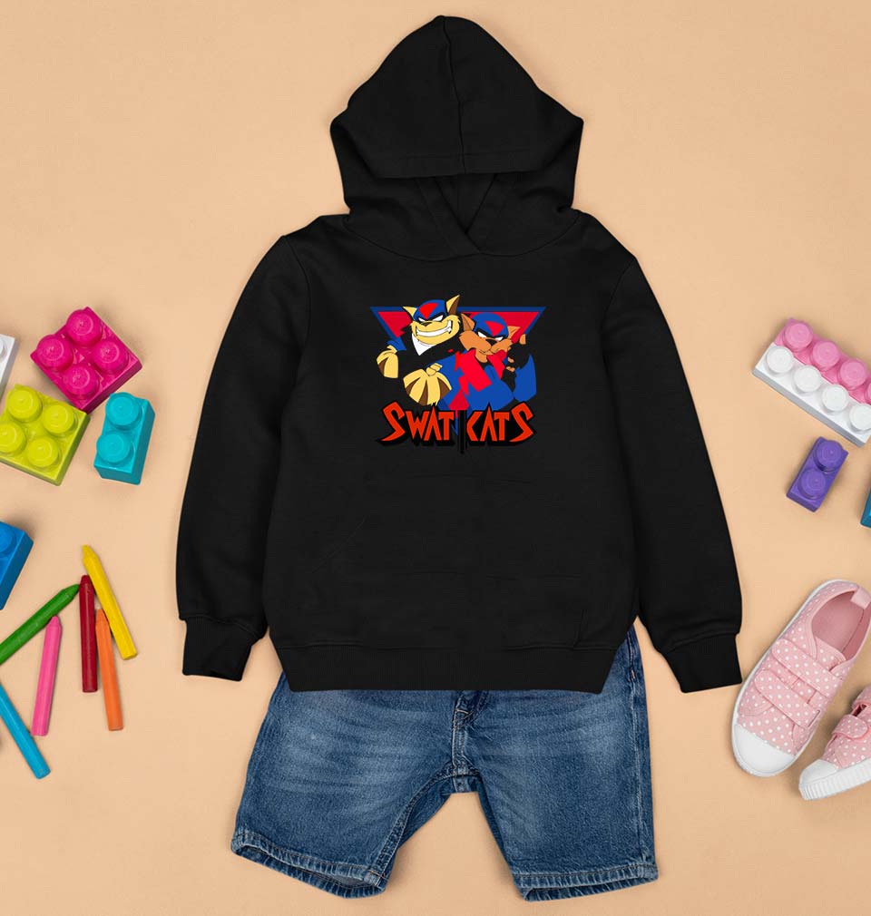 Swat Kats Kids Hoodie for Boy/Girl-0-1 Year(22 Inches)-Black-Ektarfa.online
