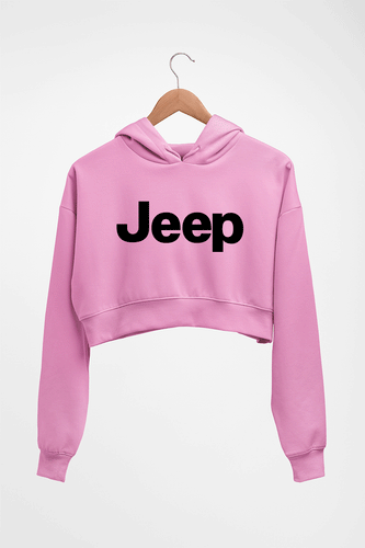 Jeep Crop HOODIE FOR WOMEN-Light Baby Pink-Ektarfa.online