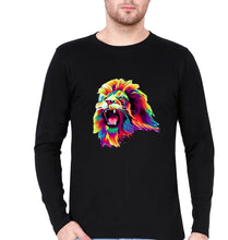 Load image into Gallery viewer, Lion Full Sleeves T-Shirt for Men-Black-Ektarfa.online
