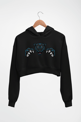 Black Panther Crop HOODIE FOR WOMEN-Black-Ektarfa.online