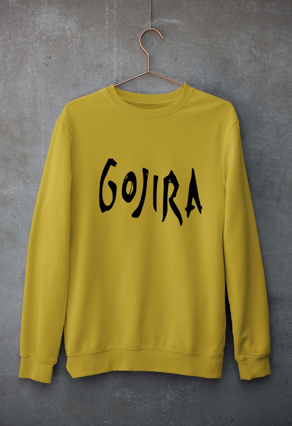 Gojira Unisex Sweatshirt for Men/Women-S(40 Inches)-Mustard Yellow-Ektarfa.online