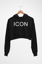 Load image into Gallery viewer, ICON Crop HOODIE FOR WOMEN-Black-Ektarfa.online
