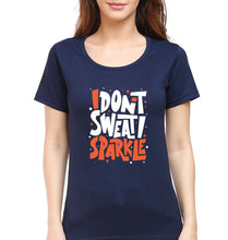 Load image into Gallery viewer, Gym Sweat T-Shirt for Women-XS(32 Inches)-Navy Blue-Ektarfa.online
