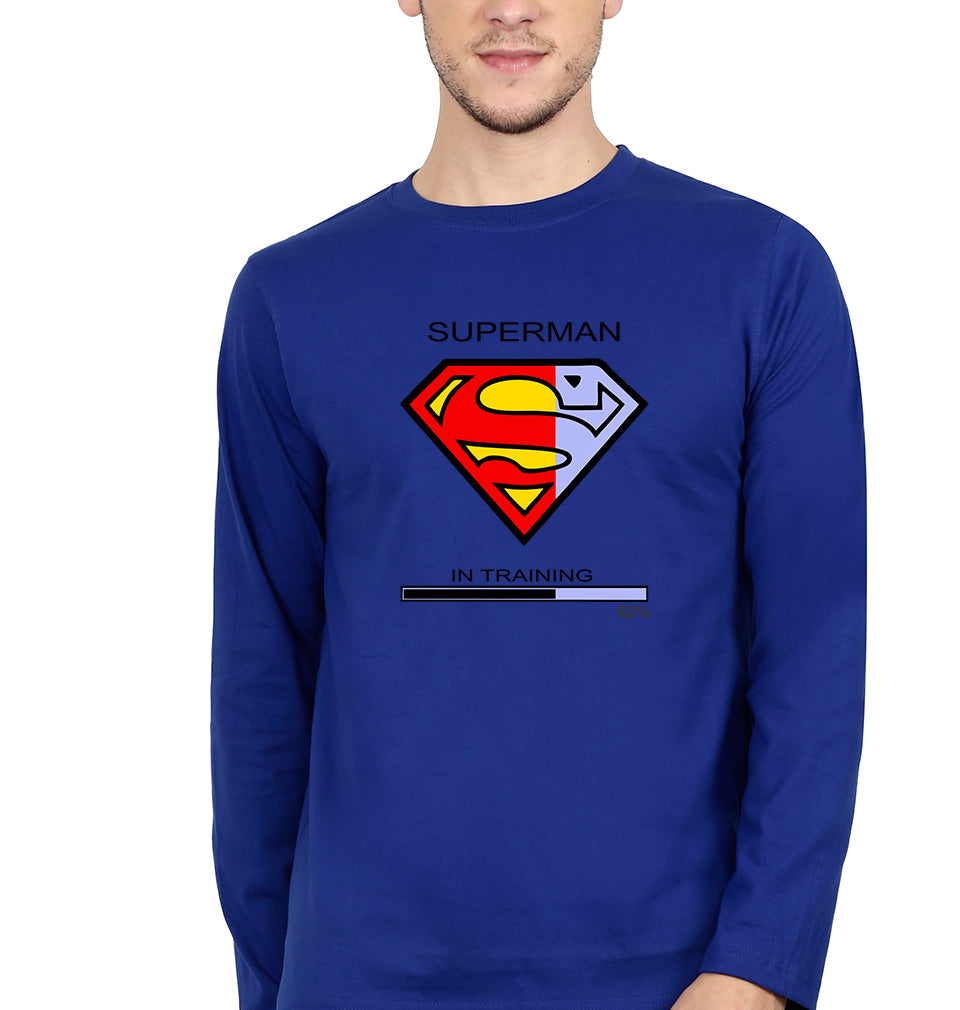 Superman Gym Full Sleeves T-Shirt for Men-Royal Blue-Ektarfa.online