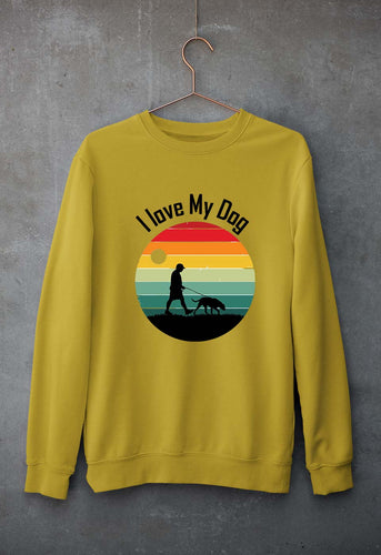 Love Dog Unisex Sweatshirt for Men/Women-Mustard Yellow-Ektarfa.online