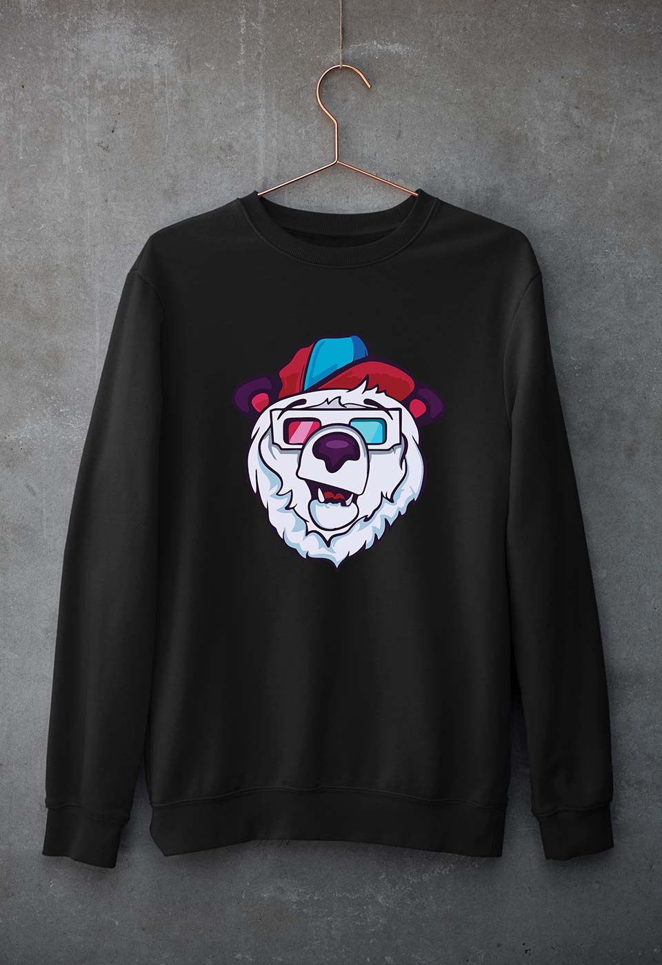 Bear Unisex Sweatshirt for Men/Women-Black-Ektarfa.online
