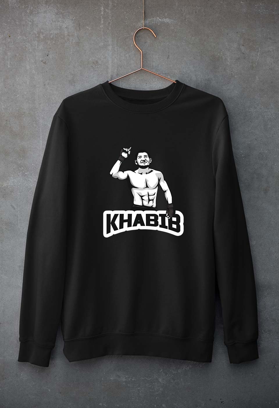 Khabib Nurmagomedov Unisex Sweatshirt for Men/Women-S(40 Inches)-Black-Ektarfa.online