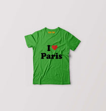 Load image into Gallery viewer, I Love Paris Kids T-Shirt for Boy/Girl-Flag Green-Ektarfa.online
