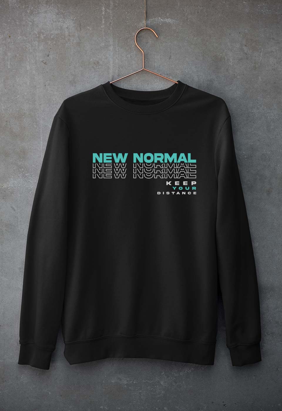 Corona New Normal Unisex Sweatshirt for Men/Women-S(40 Inches)-Black-Ektarfa.online